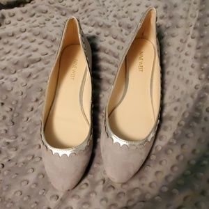 nine west silver flats